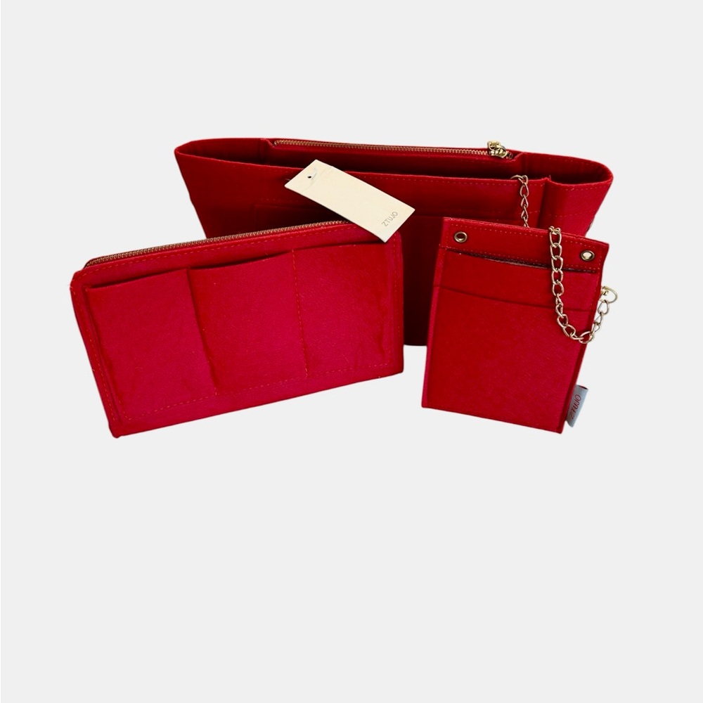 Purse Liner Protector 3 Piece New With Tag Removable Wallet & Pouch Red by ZTUJO